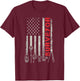 American flag land Surveyor surveying puns engineer T-Shirt - T-Shirt | Maroon