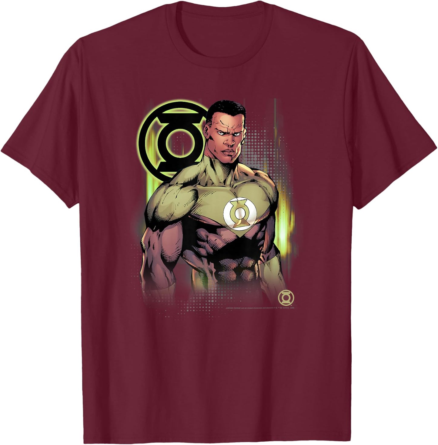DC Comics Justice League Green Lantern Fierce Warrior T-Shirt - T-Shirt | Maroon