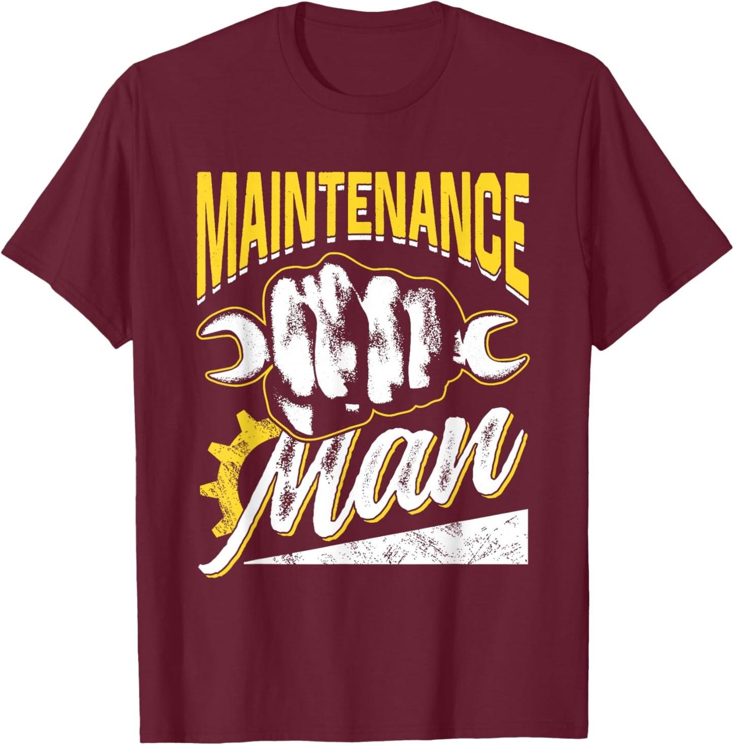Maintenance Man Job Worker Men Technician Maintenance Man T-Shirt - T-Shirt | Maroon