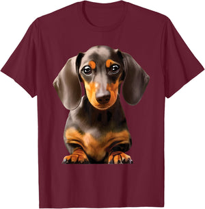 Dachshund Illustration - Dog Lover Animal Pet Trainer Men Women Kids T-Shirt - T-Shirt | Maroon