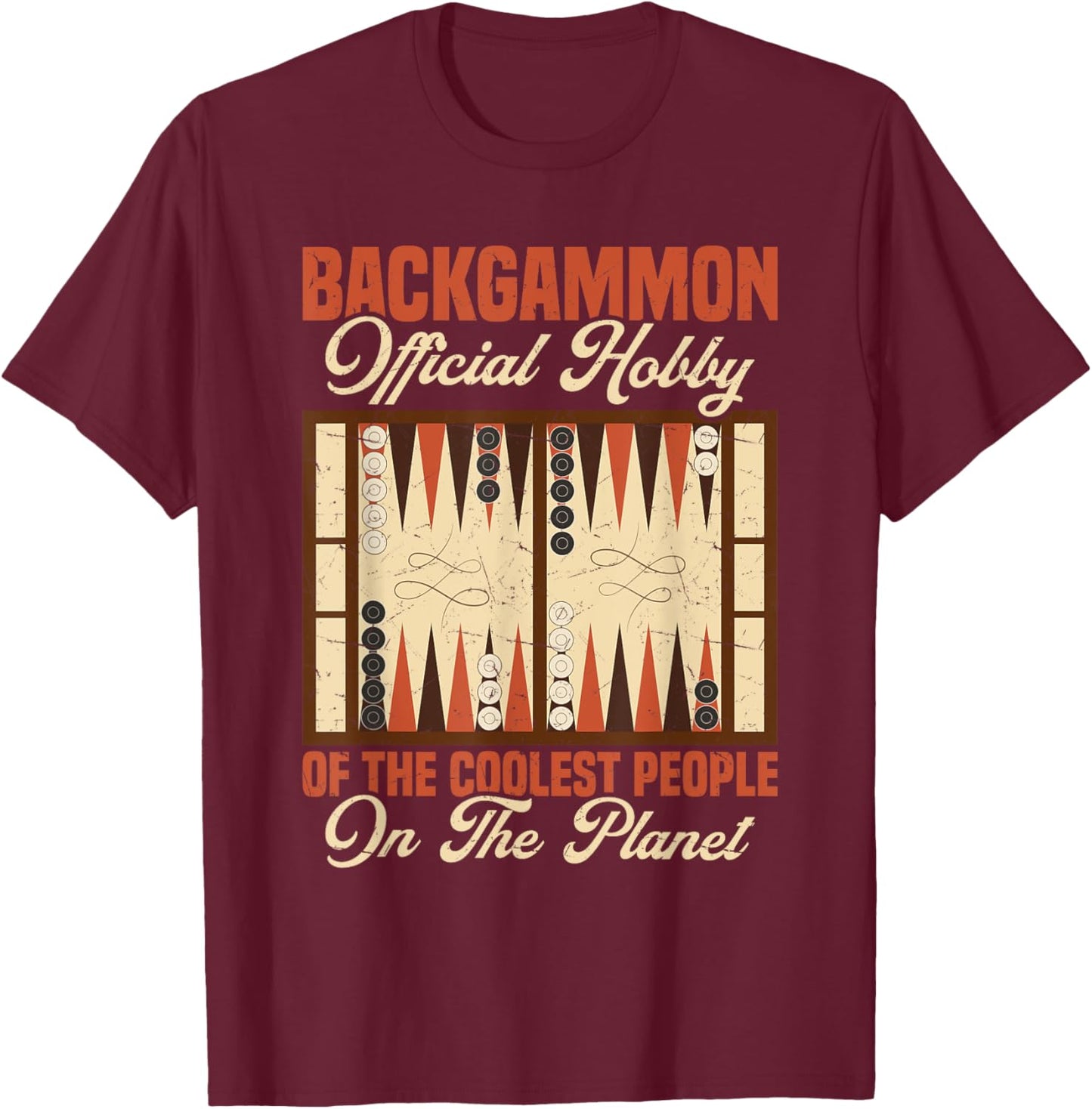 Bacgammon Chips Player Backgammon Travel Set Backgammon T-Shirt - T-Shirt | Maroon