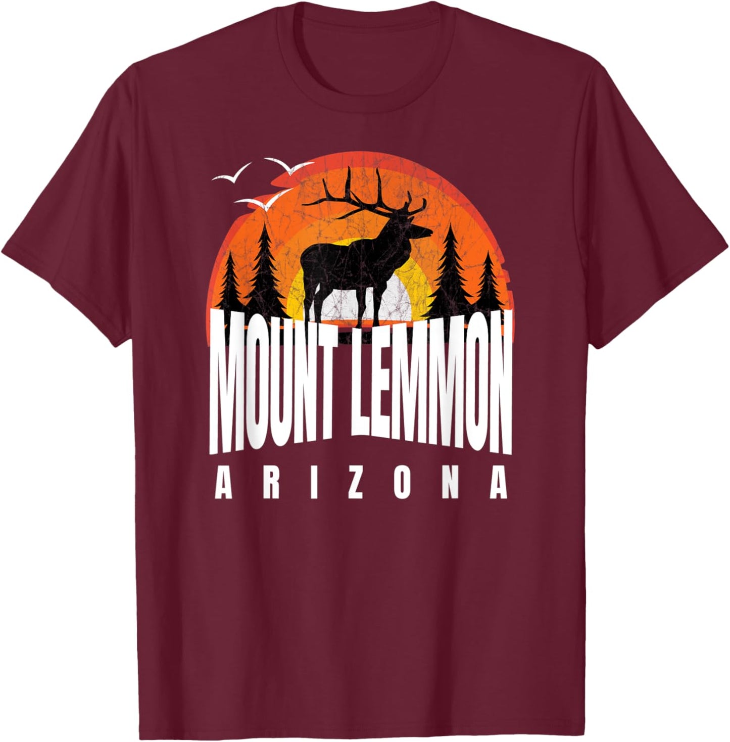 Mt Lemmon AZ Caribou Wildlife Sunrise Mt Lemmon AZ Caribou T-Shirt - T-Shirt | Maroon
