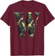 Capital Letter W Stencil Font Army Camo Woodland Camouflage T-Shirt - T-Shirt | Maroon
