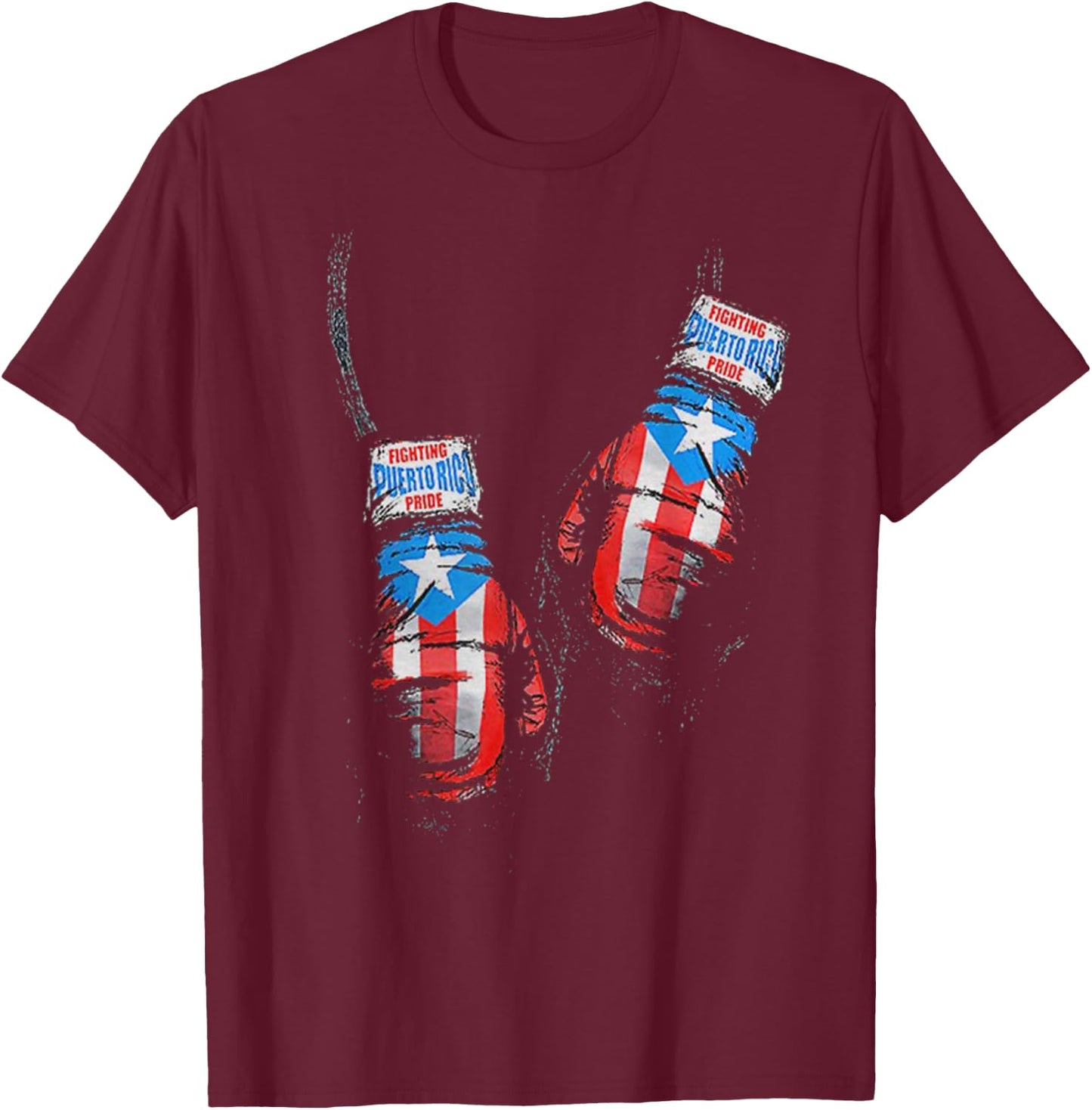 American Flag Boxing USA Gloves Gym Boxer Fitness Coach Men T-Shirt - T-Shirt | Maroon