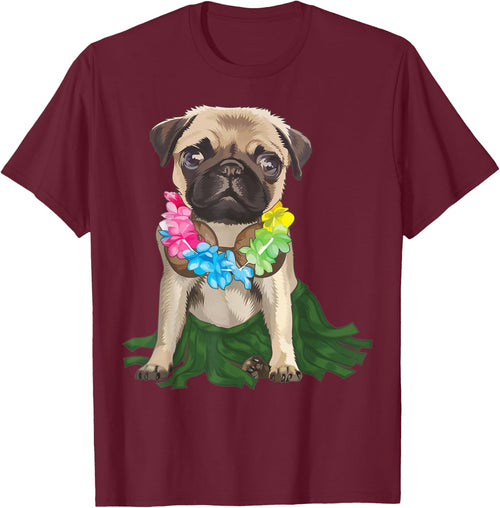Pug Hawaiian Hula Dance Shirt | Cool Aloha Animal Funny Gift