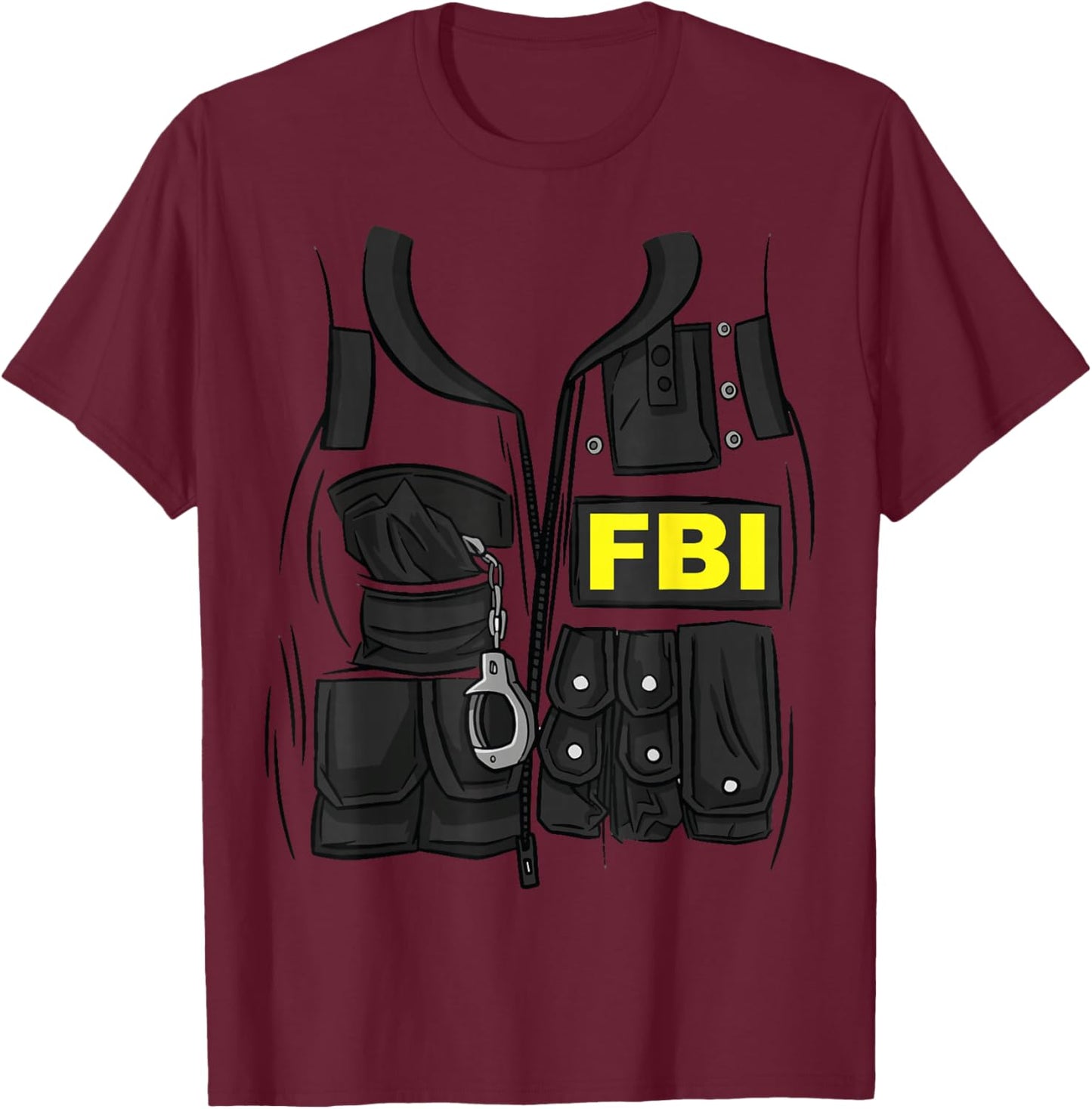FBI Federal Agent Halloween Costume Federal Agent FBI T-Shirt - T-Shirt | Maroon