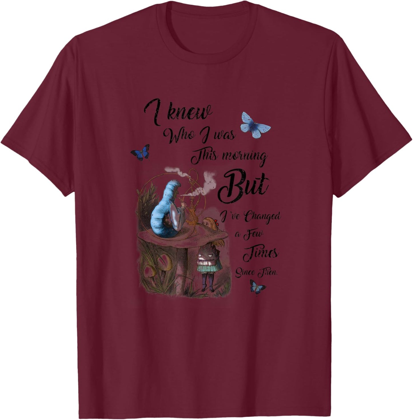Alice In Wonderland Quote Vintage Dictionary , Small, Blue T-Shirt - T-Shirt | Maroon
