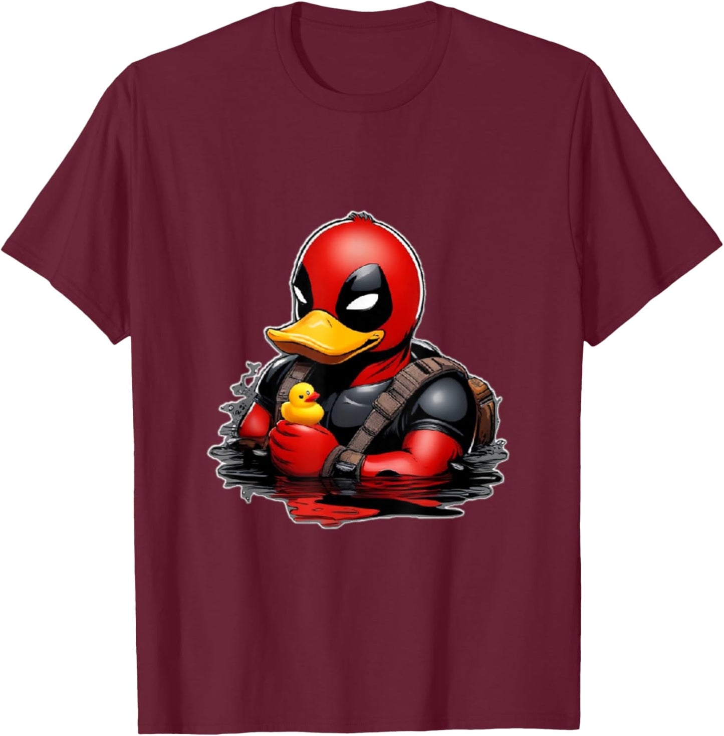 Duckpool. Rubber Duck. Super hero. Comics hero. T-Shirt - T-Shirt | Maroon