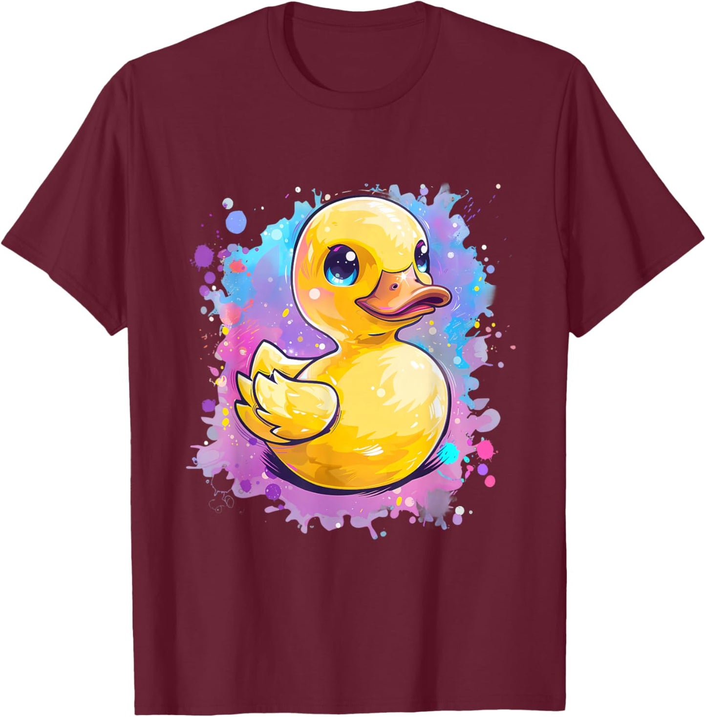 Rubber Duck Rubber Duckie Rubber Duckling Watercolor T-Shirt - T-Shirt | Maroon