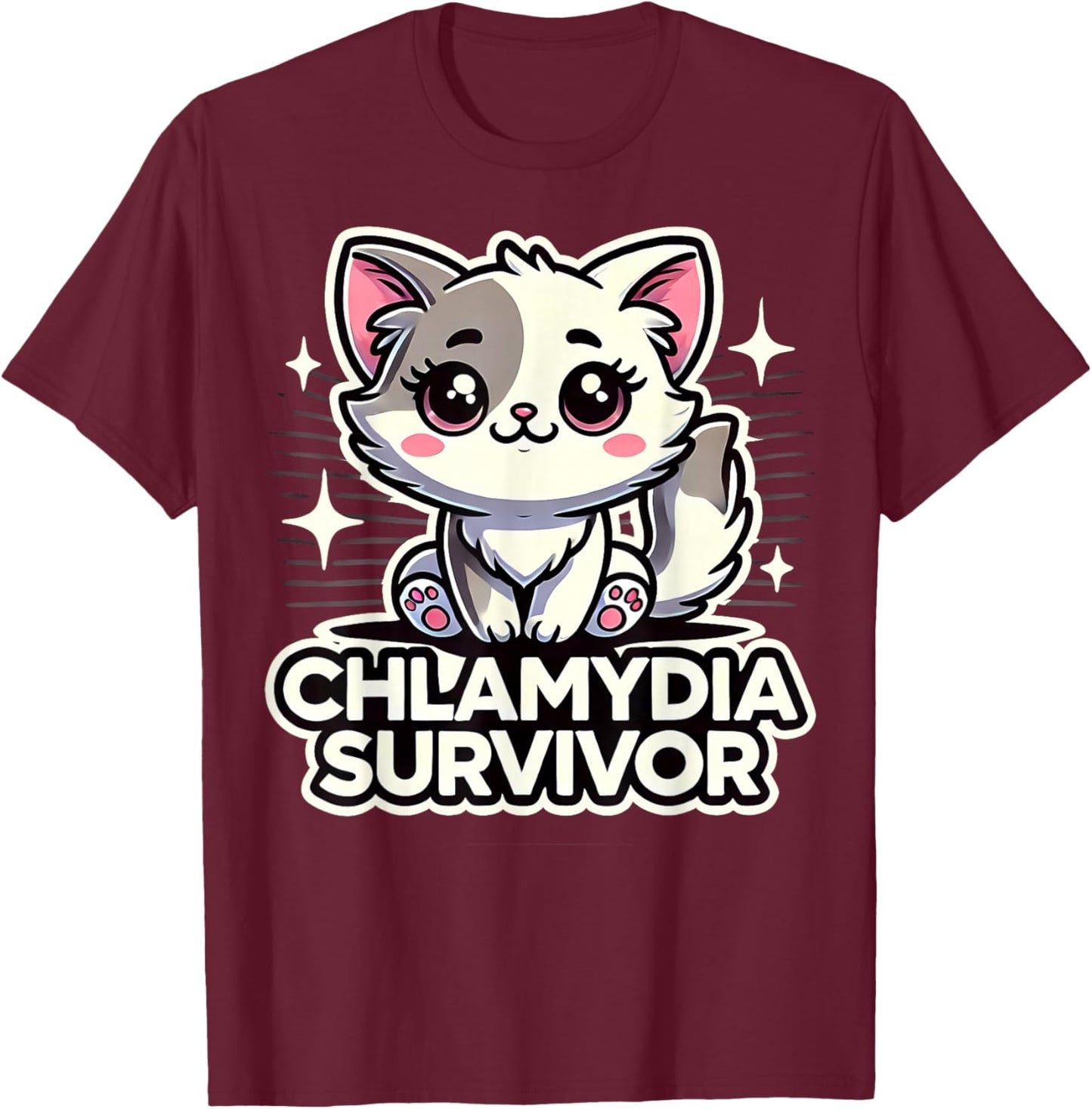 Funny Inappropriate Chlamydia Survivor Embarrassing Adult T-Shirt - T-Shirt | Maroon