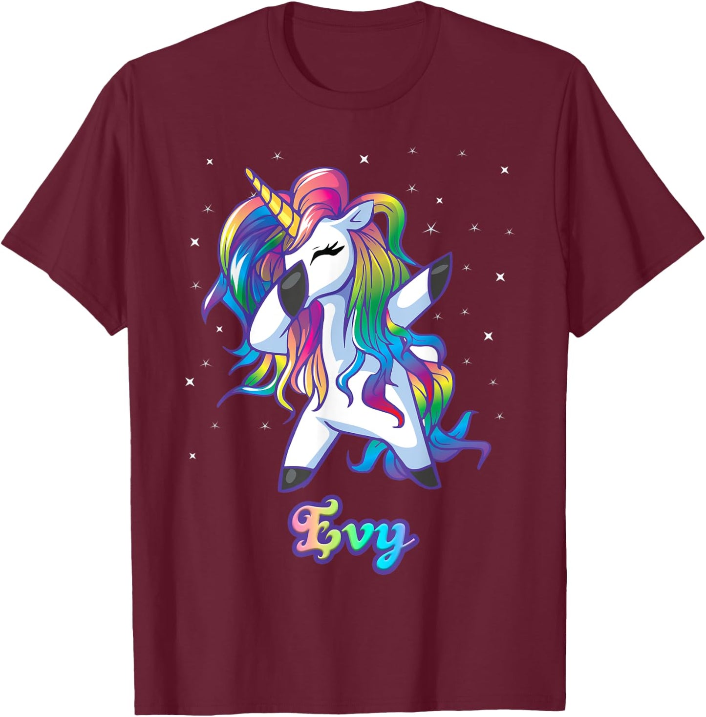EVY Unicorn Gifts For Girls Birthday Gifts T-Shirt - T-Shirt | Maroon