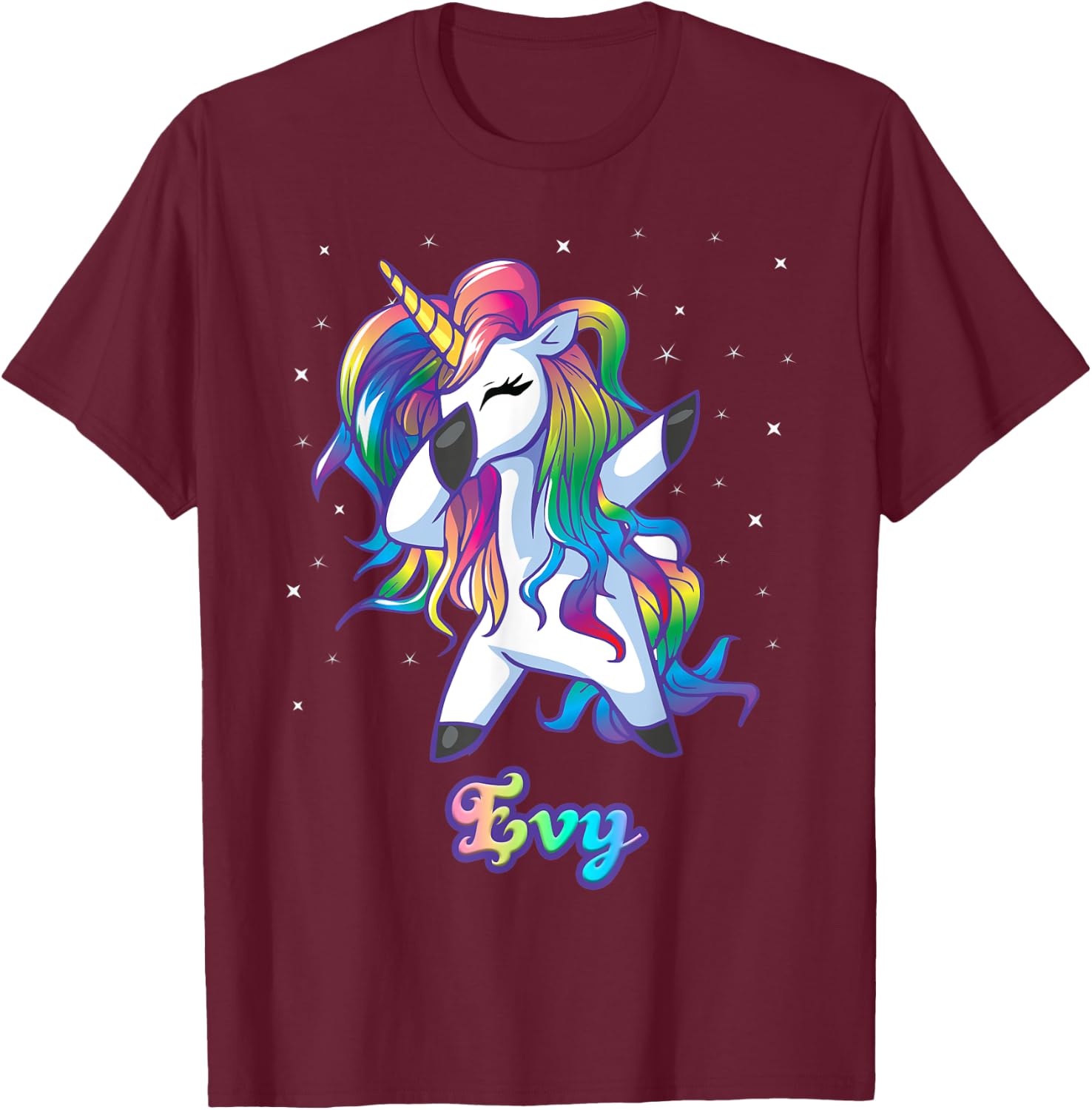 EVY Unicorn Gifts For Girls Birthday Gifts T-Shirt - T-Shirt | Maroon