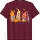 Thanksgiving Nurse Gnomes Fall Scrub Top Autumn RN Women T-Shirt - T-Shirt | Maroon