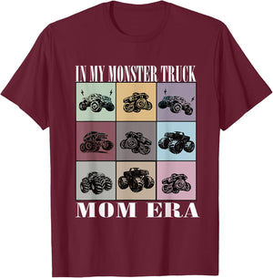 In My Monster Trucks Mom Era T-Shirt - T-Shirt | Maroon