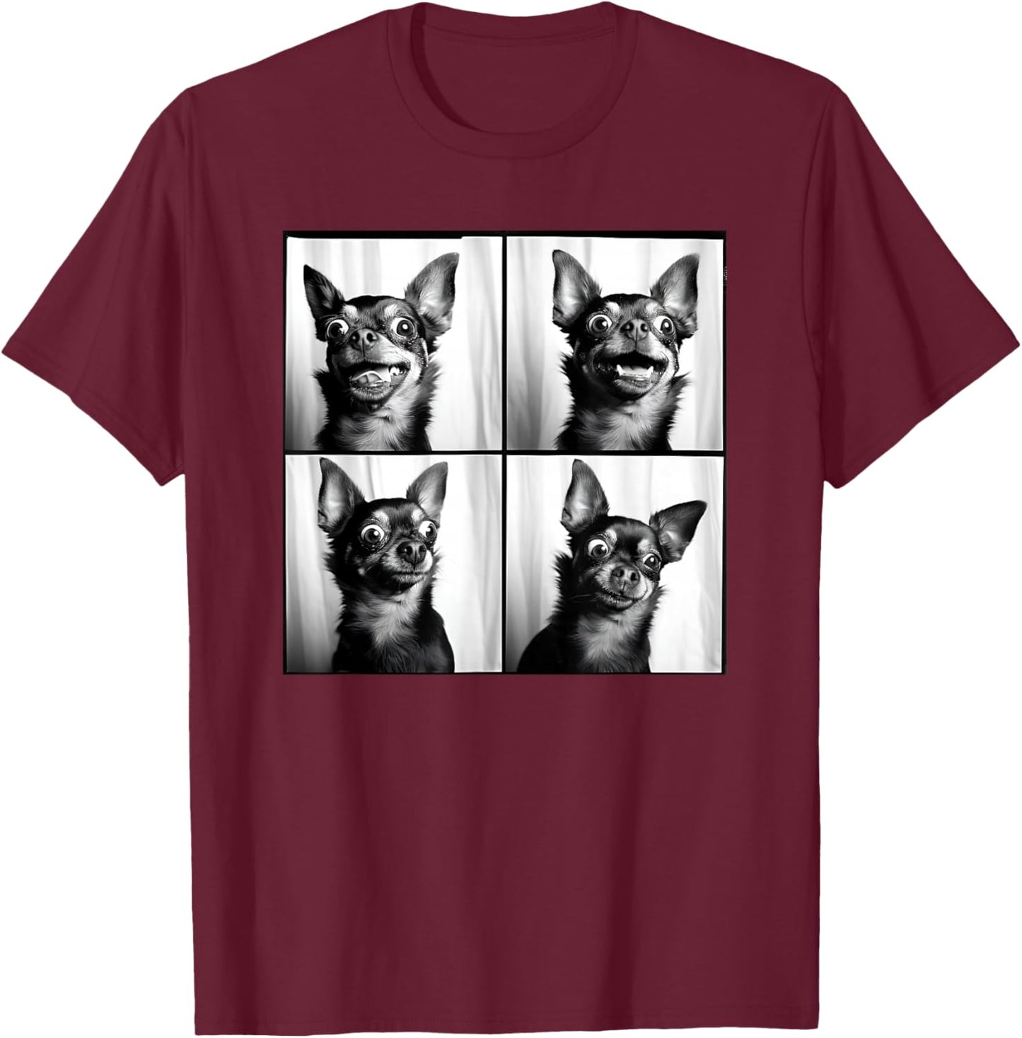 Weird Chihuahua Photoshoot Funny Dog Face Chihuahua Mom T-Shirt - T-Shirt | Maroon