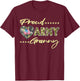 Proud Army Granny US Flag Dog Tag Family Military Grandma T-Shirt - T-Shirt | Maroon