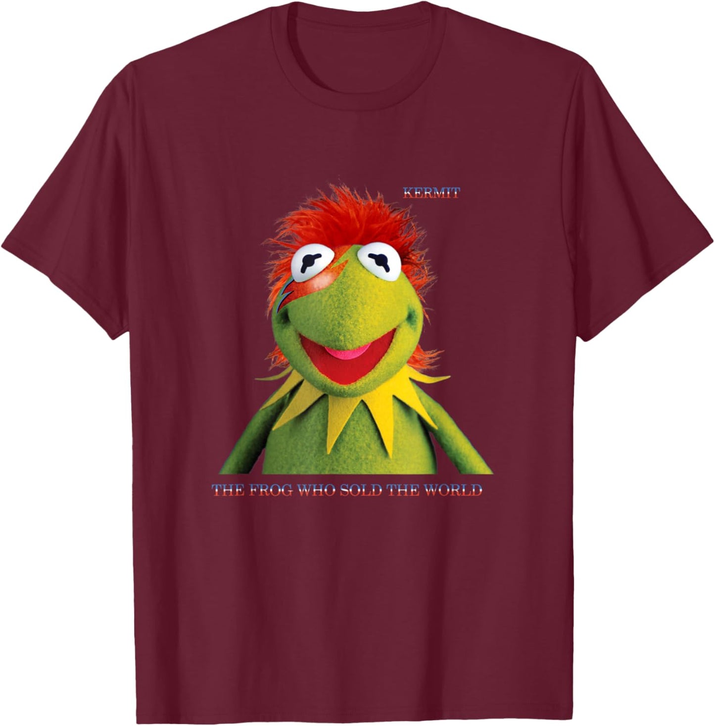 Disney The Muppets David Bowie Kermit Who Stole The World T-Shirt - T-Shirt | Maroon