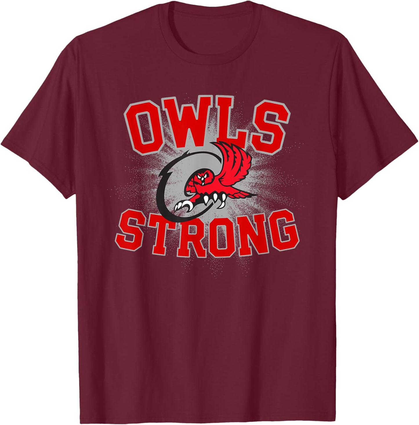 Ooltewah Owls Logo Strong Flag HS T-Shirt - T-Shirt | Maroon