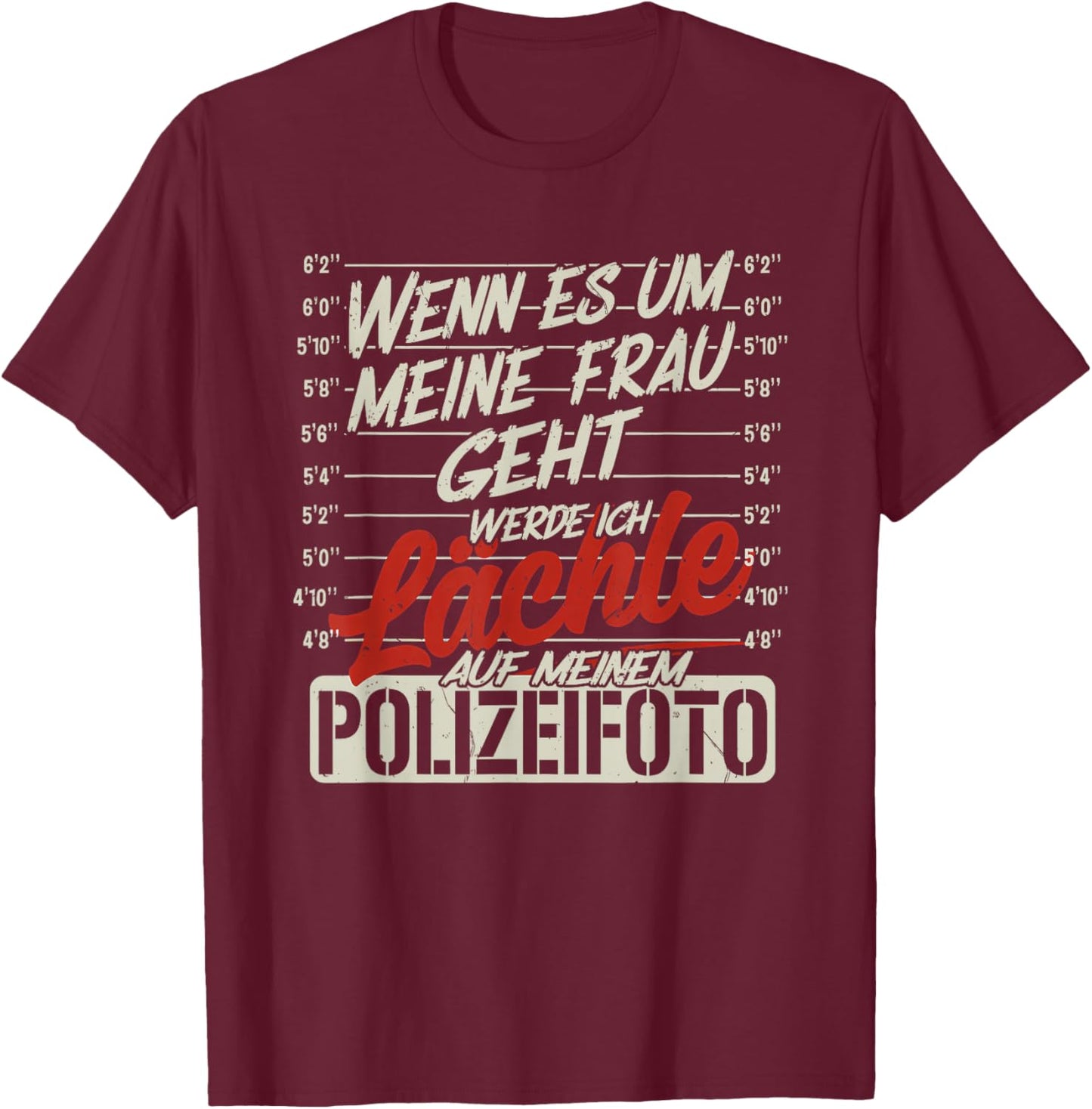 wenn es um Meine Frau geht werde ich lächle auf Meinem T-Shirt - T-Shirt | Maroon