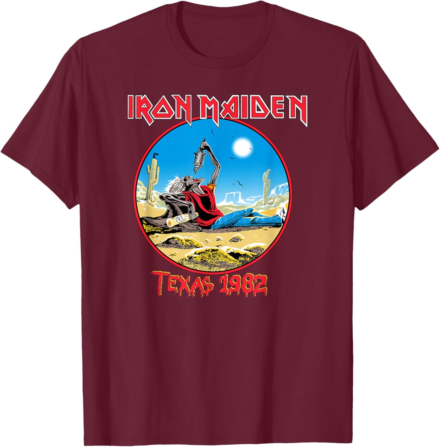 Iron Maiden - Beast Tames Texas T-Shirt - T-Shirt | Maroon
