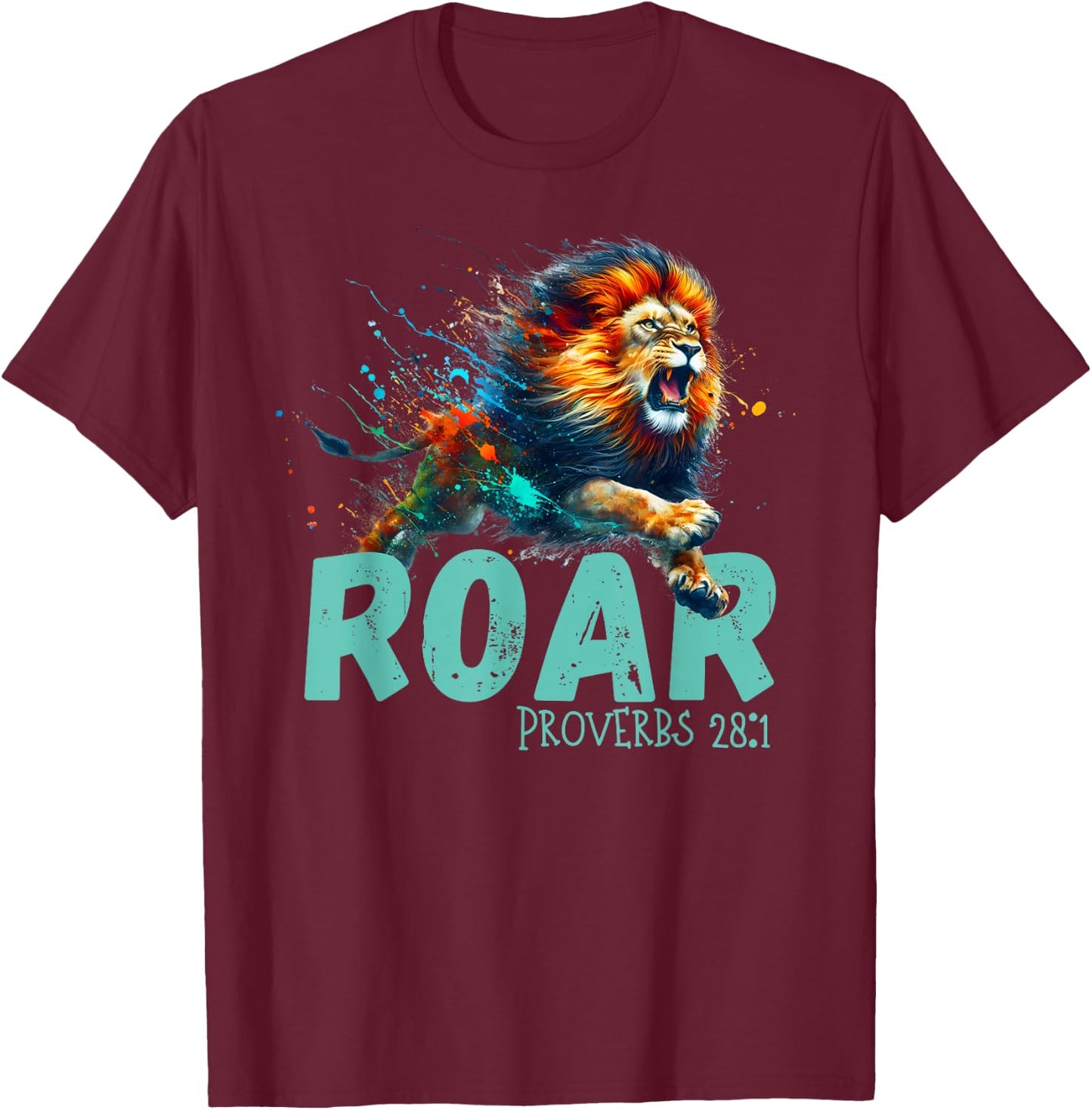 Inspirational Lion Roar T-Shirt - T-Shirt | Maroon
