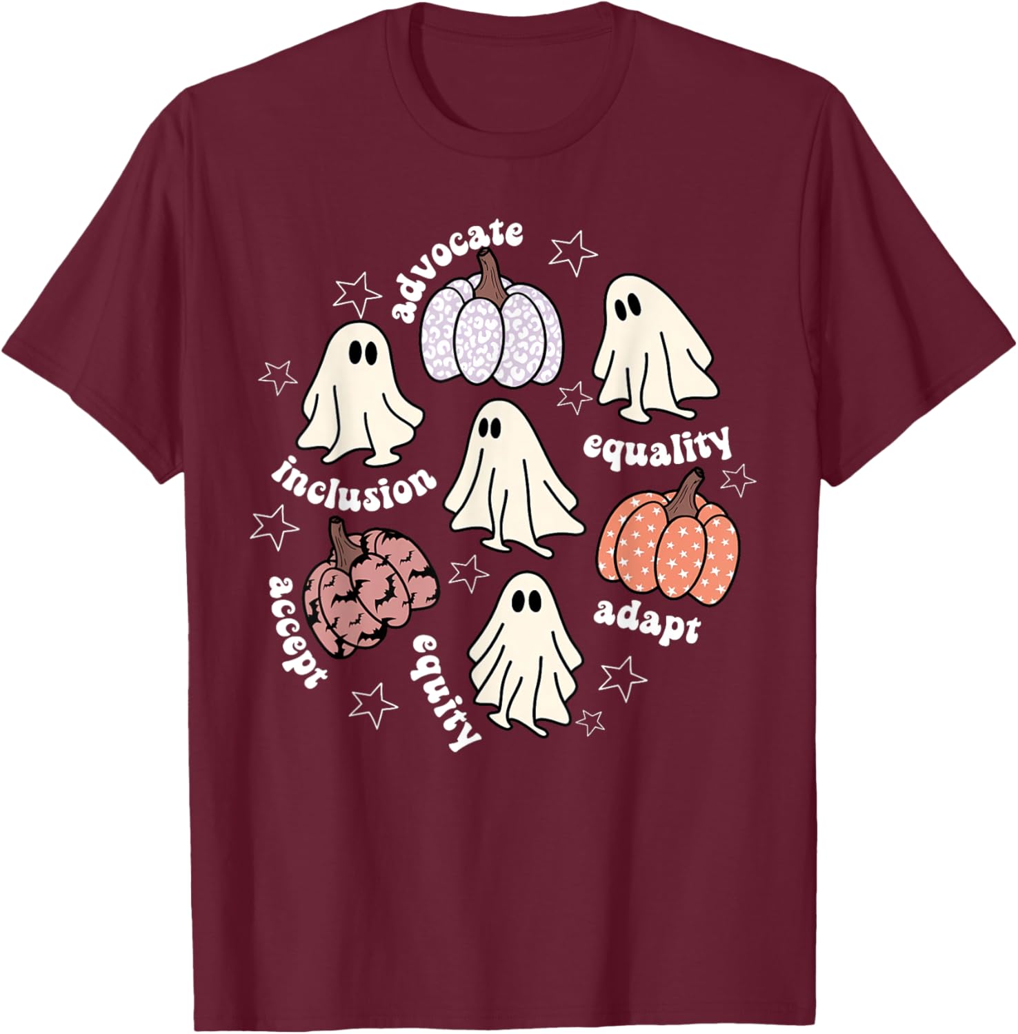 Halloween Advocate Heat Transfers Special Education Teacher Men Women T-Shirt - T-Shirt | Maroon