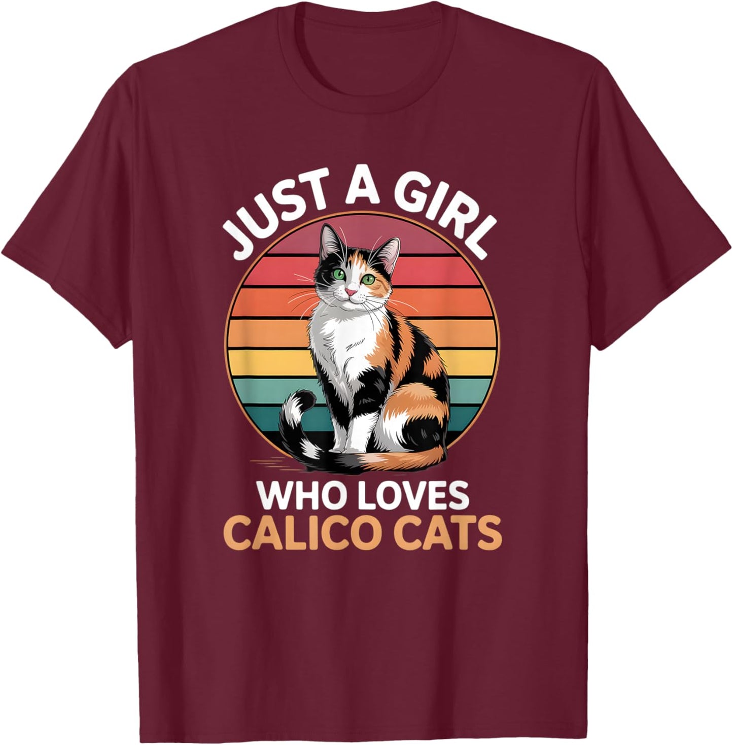 Girls Calico Cat T-Shirt - T-Shirt | Maroon