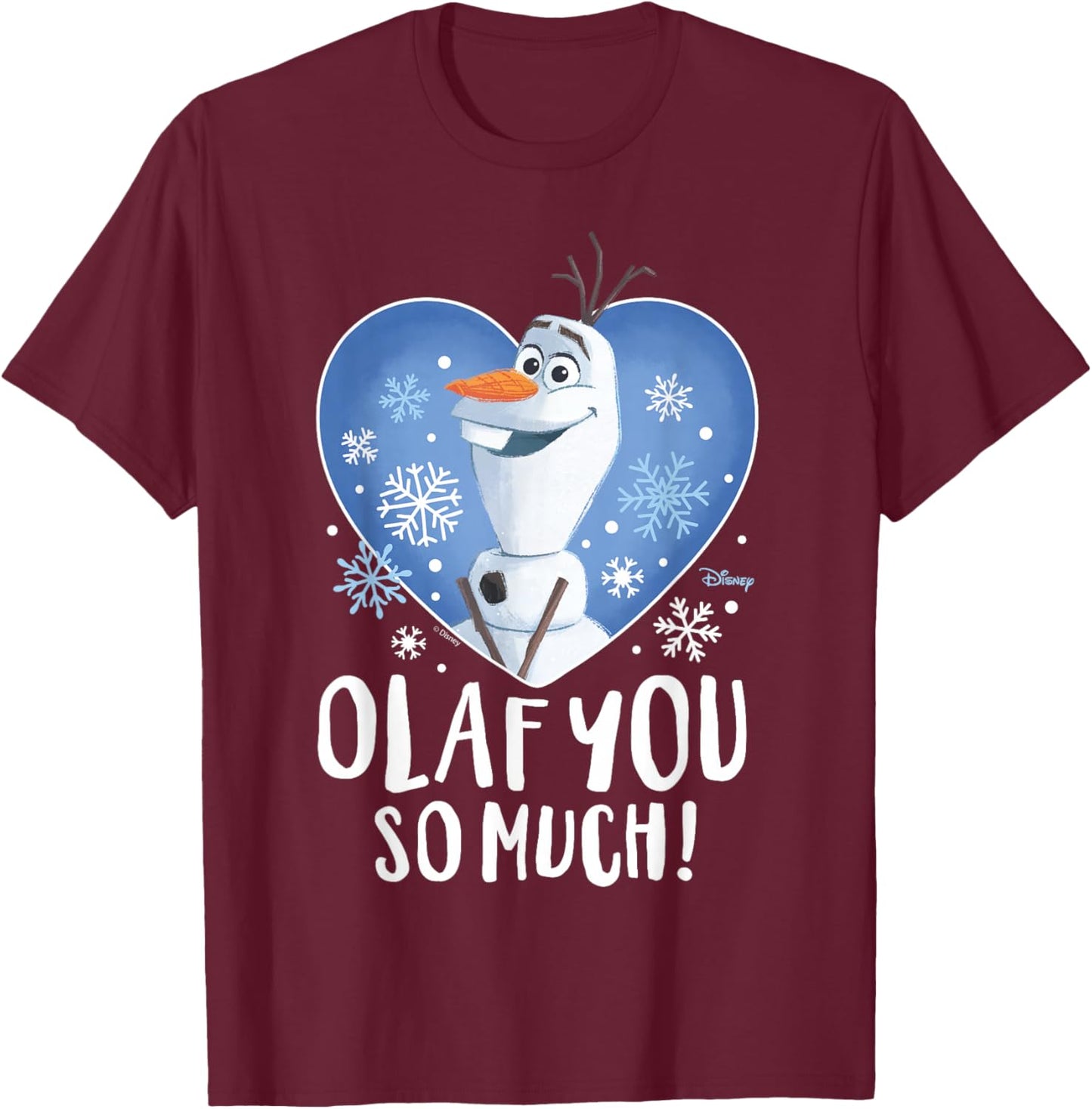 Frozen 2 - Olaf You So Much Valentine's Day T-Shirt - T-Shirt | Maroon
