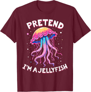 Pretend I'm A Jellyfish Ocean-Themed Costume T-Shirt - T-Shirt | Maroon