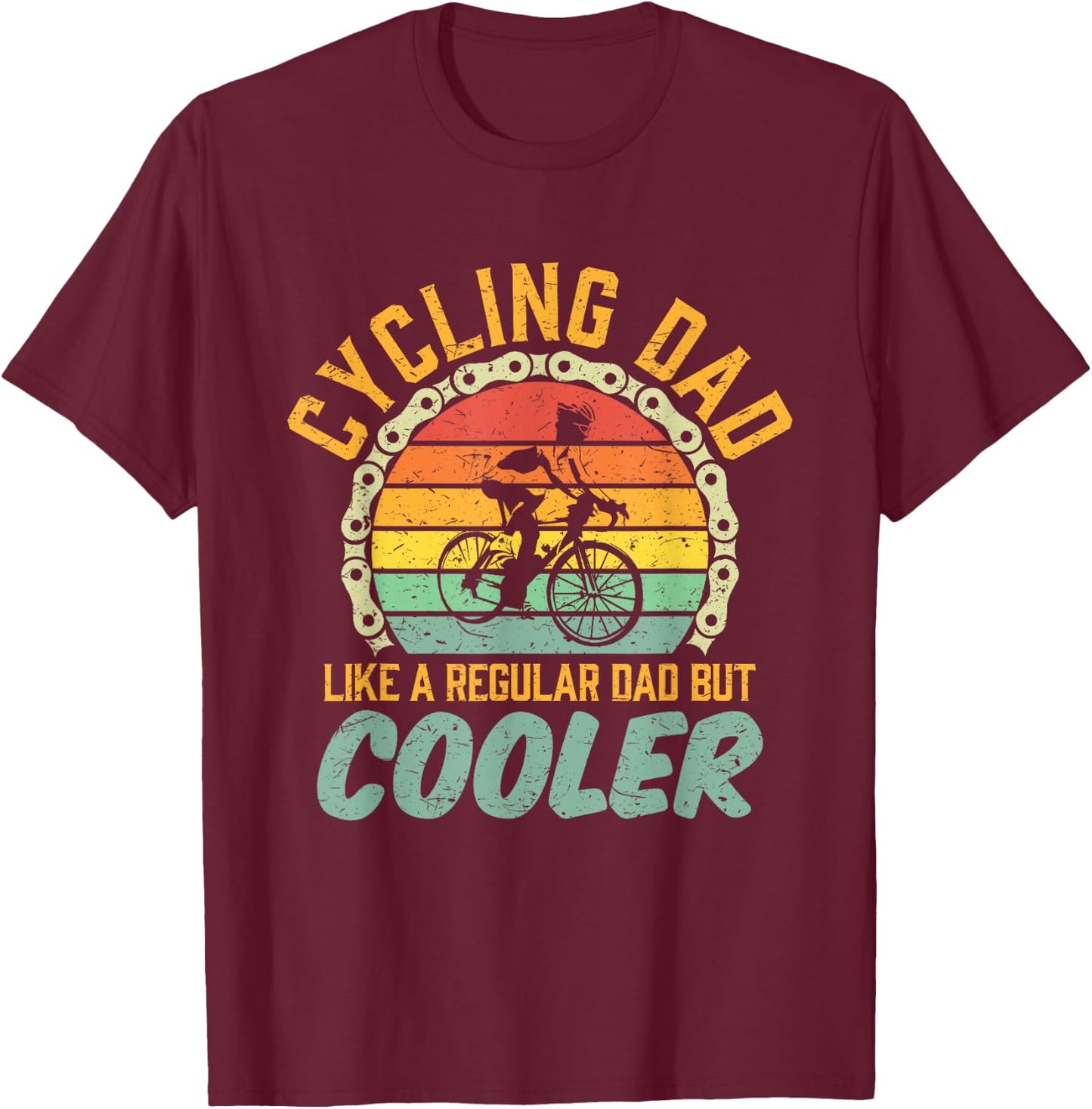 Road Bike Cycling Cyclist Bicycle Birthday Gift Dad Father T-Shirt - T-Shirt | Maroon