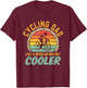 Road Bike Cycling Cyclist Bicycle Birthday Gift Dad Father T-Shirt - T-Shirt | Maroon