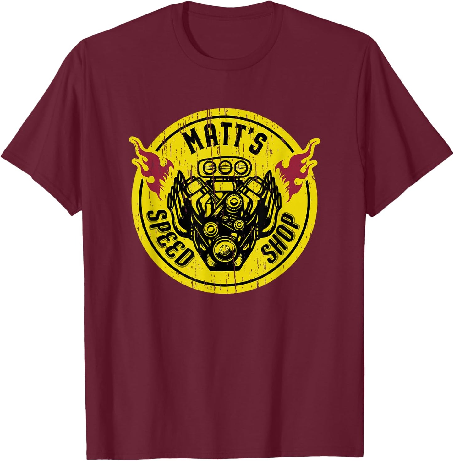 Matt's Speed Shop T shirt T-Shirt - T-Shirt | Maroon