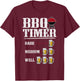 BBQ BEER TIMER SHIRT Funny BBQ Grilling Gift T-Shirt - T-Shirt | Maroon