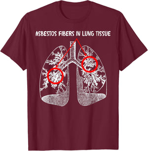 Asbestos Fibers In Lung Tissue, Respiratory Therapy For Lung T-Shirt - T-Shirt | Maroon