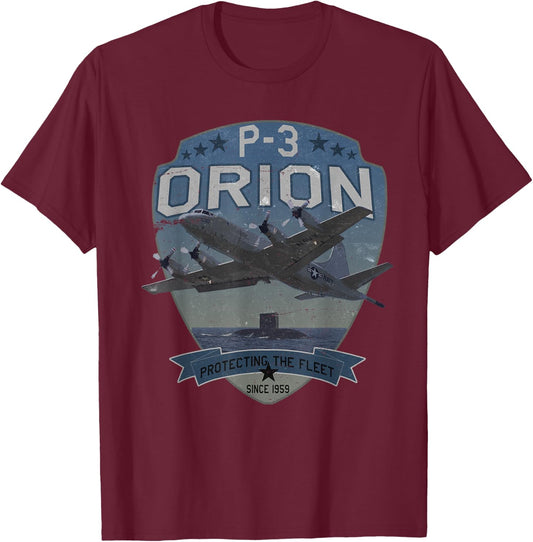 P-3 Orion Sub Hunter ASW Aeroplane Vintage T-Shirt - T-Shirt | Maroon
