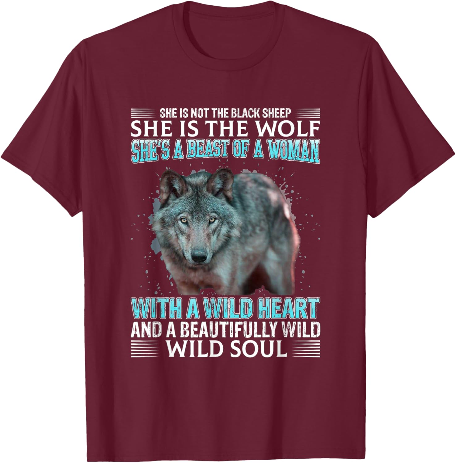She Is Not The Black Sheep She Is The Wolf She's A Best Of A T-Shirt - T-Shirt | Maroon