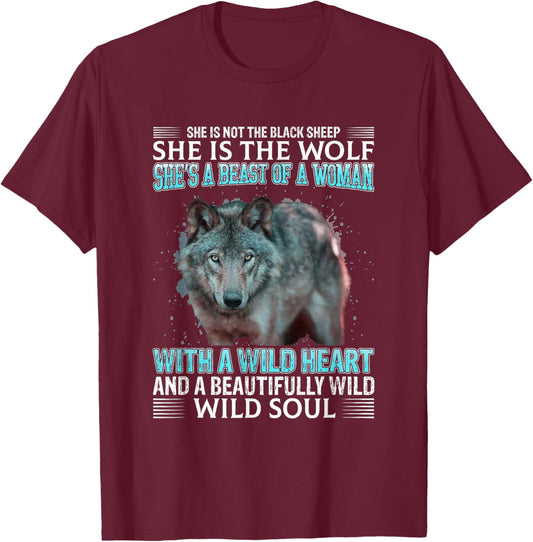 She Is Not The Black Sheep She Is The Wolf She's A Best Of A T-Shirt - T-Shirt | Maroon