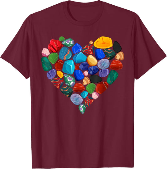 Minerals Gems and Crystals Rock Collecting T-Shirt - T-Shirt | Maroon