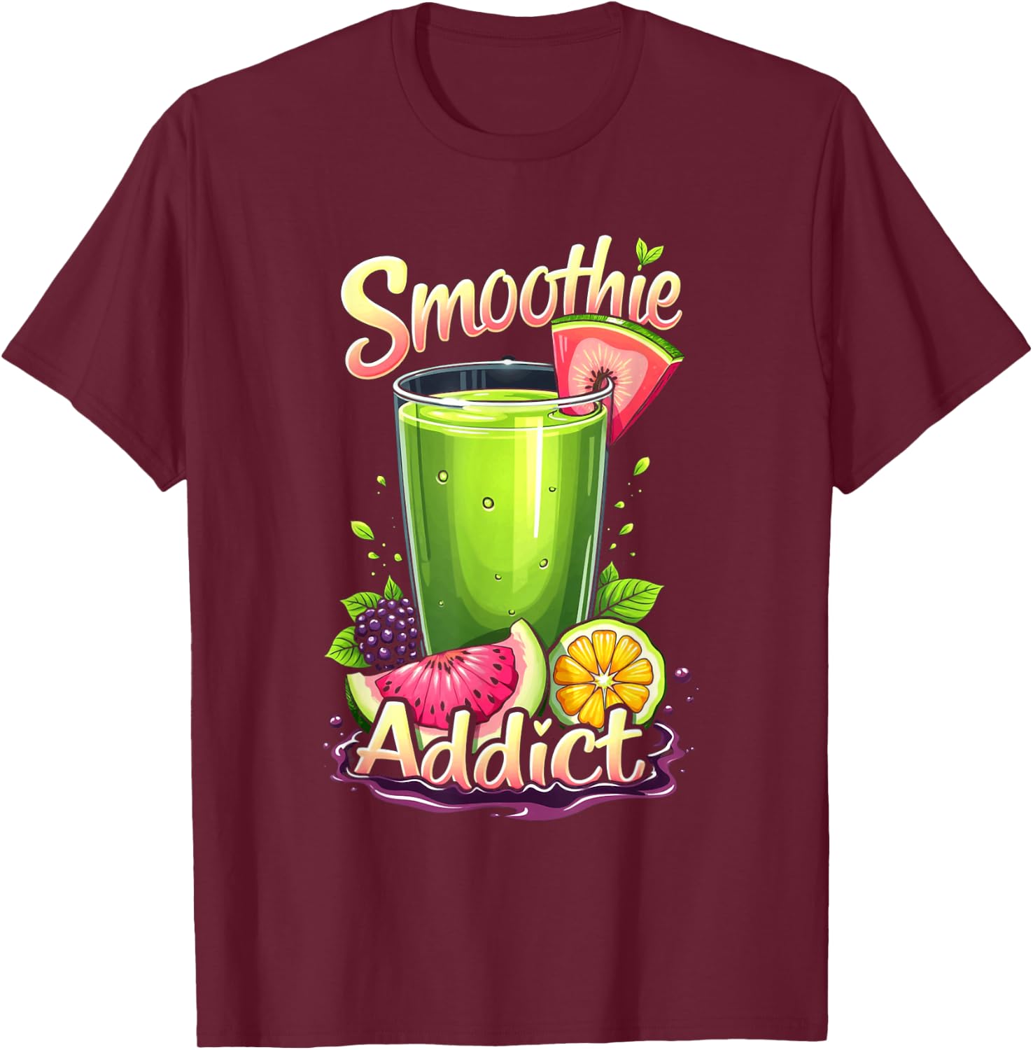 Smoothie Addict Health Drink Vegan Life T-Shirt - T-Shirt | Maroon