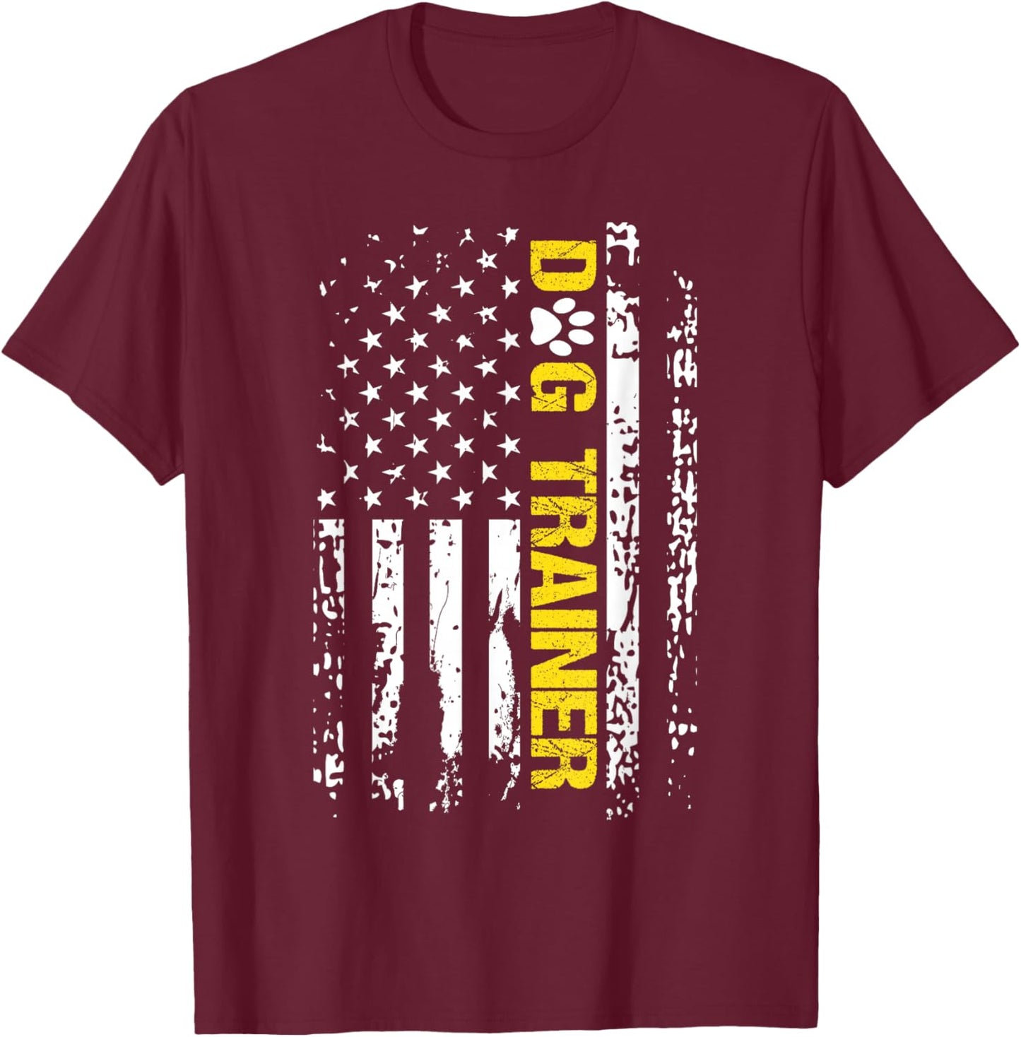 Dog Trainer Shirt American Flag Patriotic Dog Trainer Gift T-Shirt - T-Shirt | Maroon