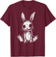 Evil Creepy Bunny Rabbit Alt Goth Grunge Horror Aesthetic T-Shirt - T-Shirt | Maroon