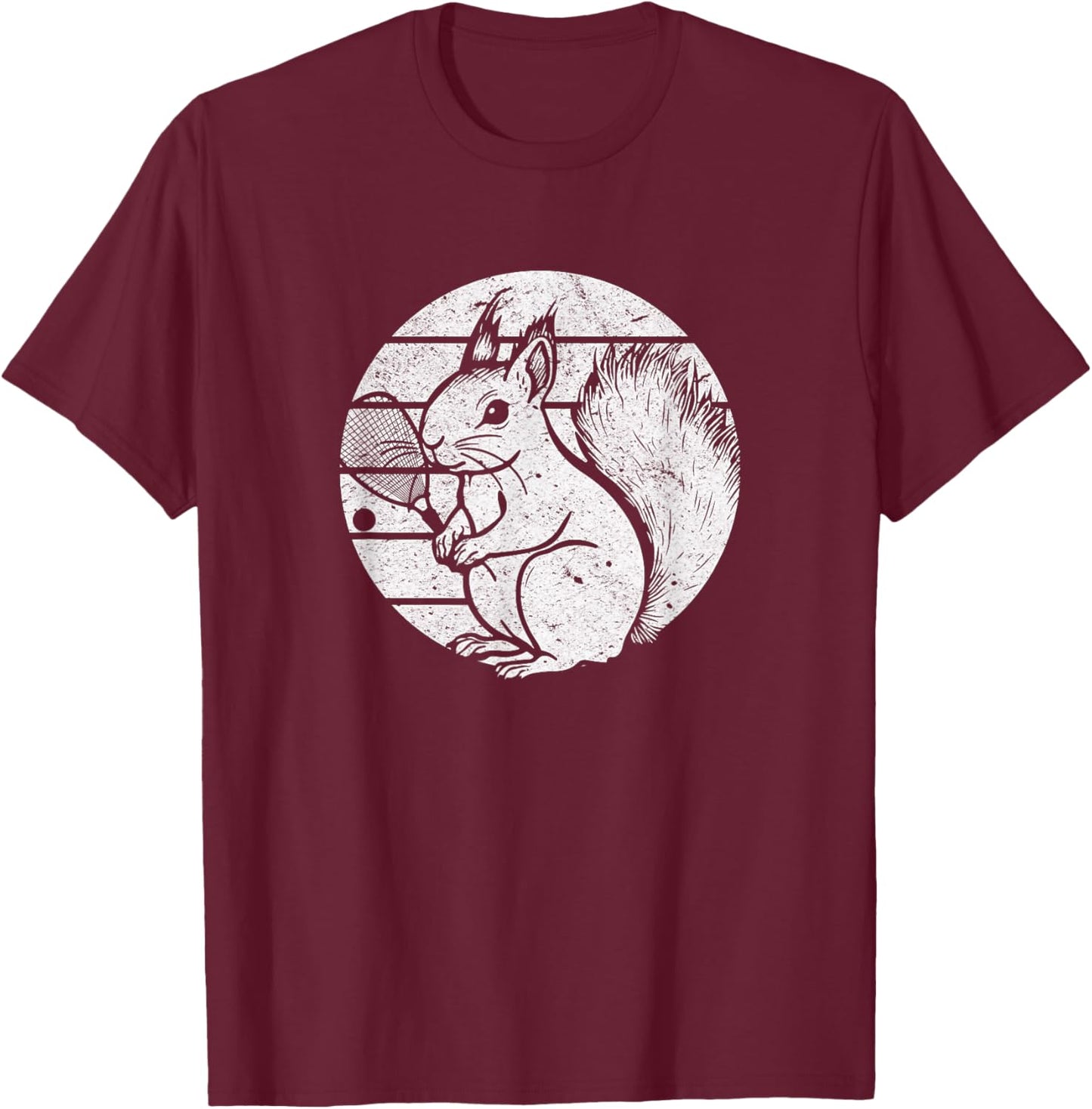 Racquetball Squirrel Funny Racquetball Squirrel T-Shirt - T-Shirt | Maroon