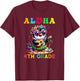Aloha Fourth Grade Penguin Hawaii Back to School Kids Girl T-Shirt - T-Shirt | Maroon