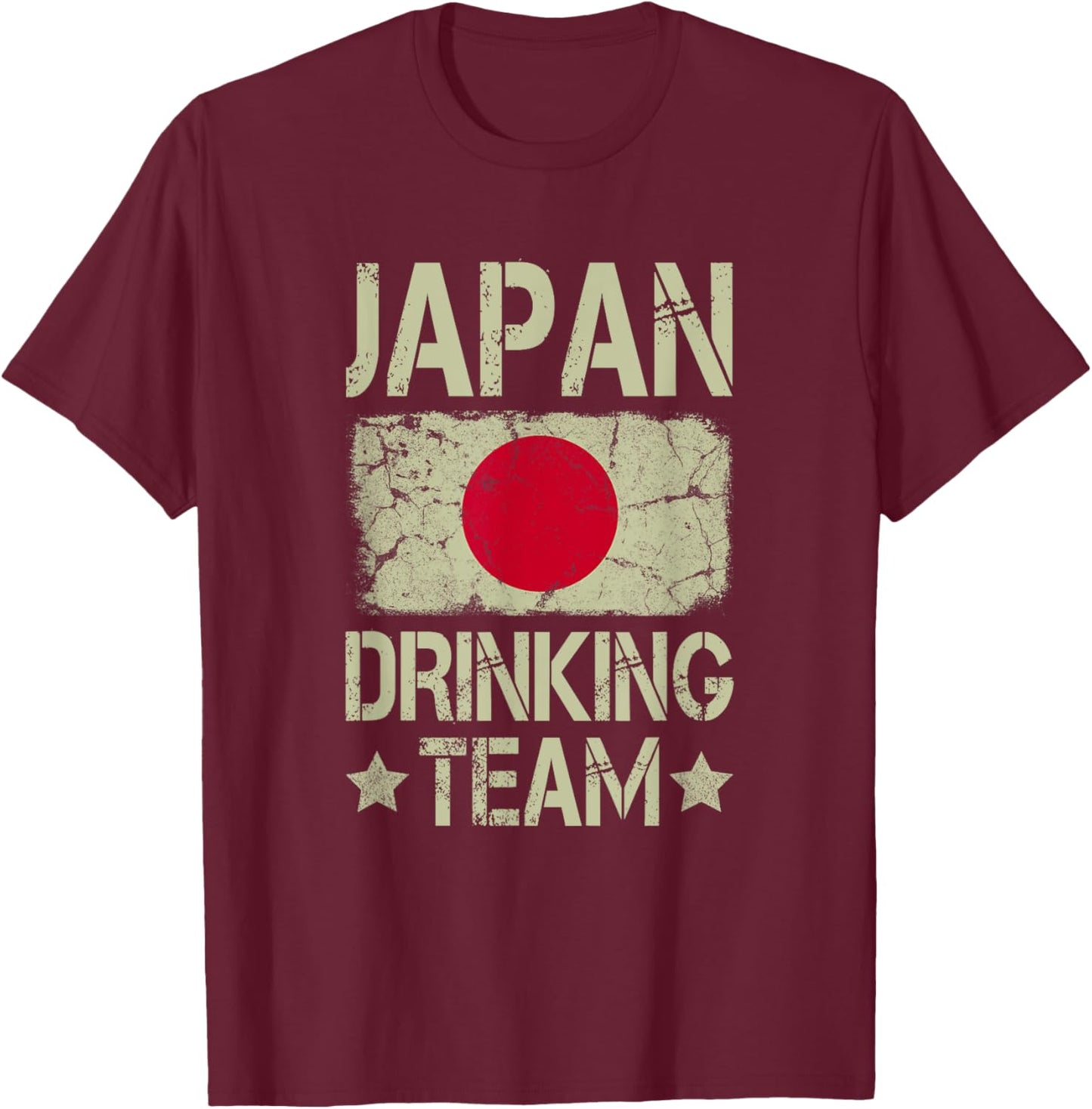 Japan Drinking Team Japanese Flag Funny Drinking T-Shirt - T-Shirt | Maroon