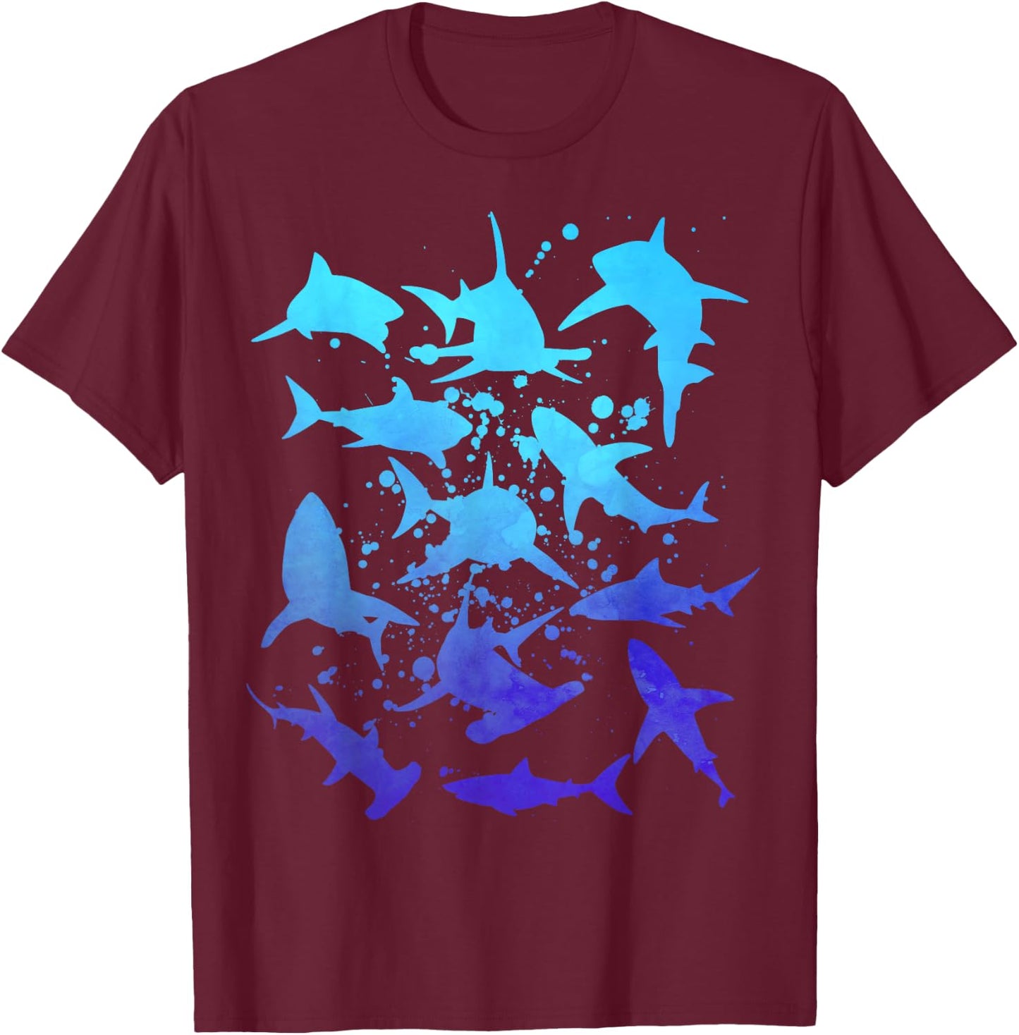 Great White Sharks Hammerhead Shark Diving Lover Graphic T-Shirt - T-Shirt | Maroon
