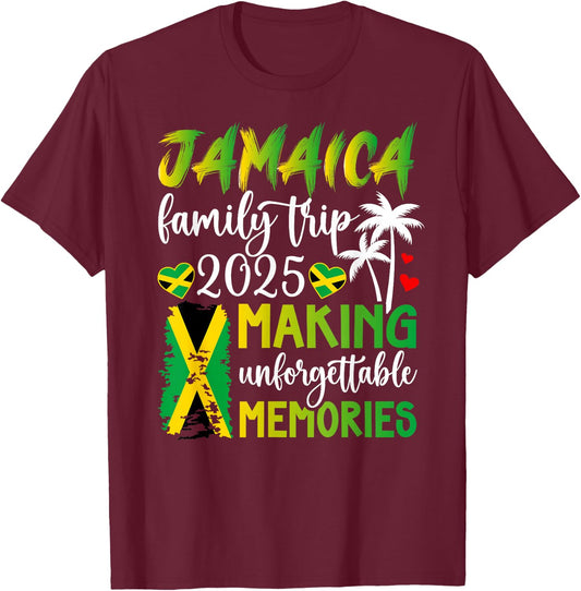 Jamaica Family Trip 2025 Making Memories Jamaica Vacation T-Shirt - T-Shirt | Maroon