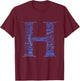 Blue H is For Hustle Royal Blue Graphic T-Shirt - T-Shirt | Maroon