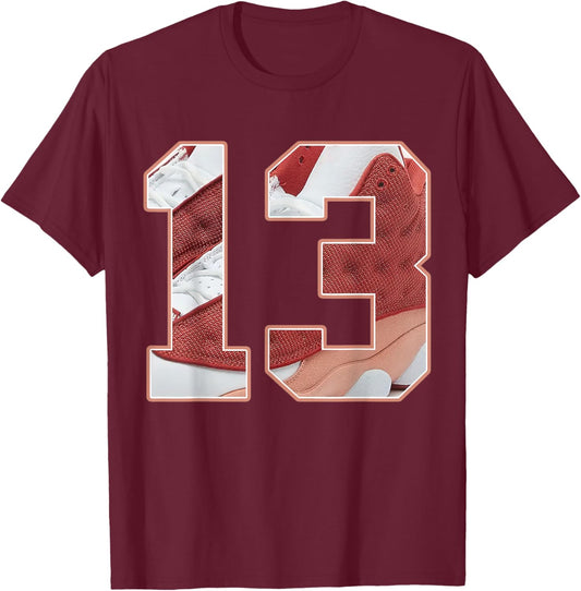 Number 13 Dune Red 13s Matching Women T-Shirt - T-Shirt | Maroon