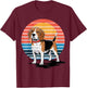 Retro Beagle Vintage Dog Lover Gifts Women Kids T-Shirt - T-Shirt | Maroon
