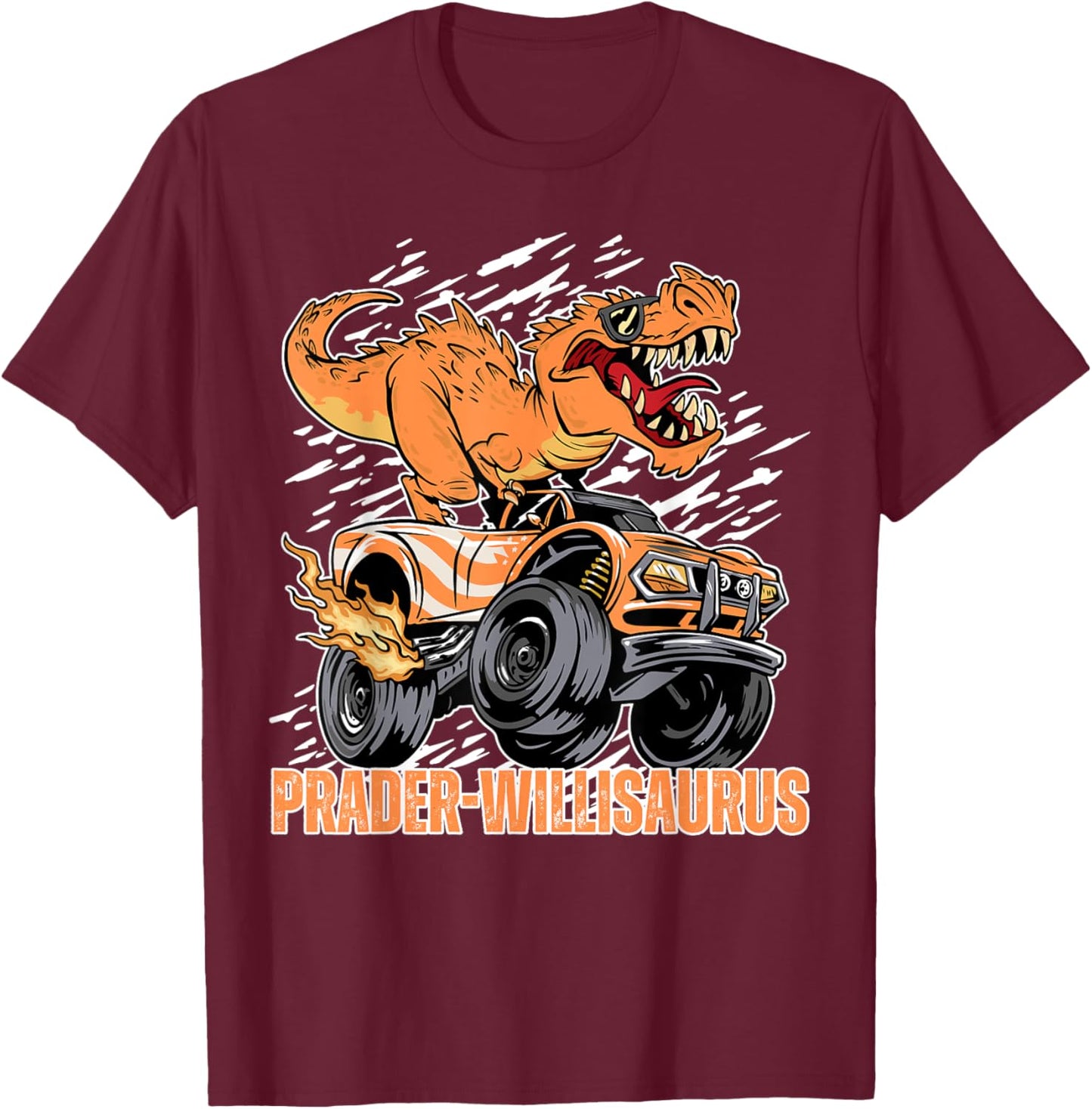 Prader Willi Syndrome, T-Rex Prader Willi Syndrome T-Shirt - T-Shirt | Maroon